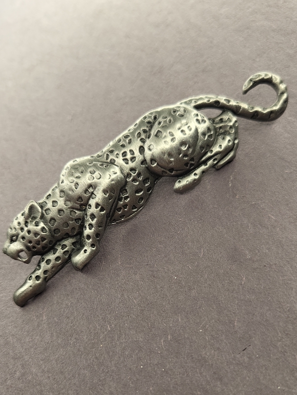Metal Leopard Reptile Ornament - Green Finish